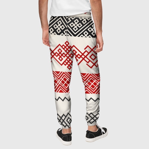Мужские брюки 3D Славянский узор красно-черный, цвет 3D печать - фото 5