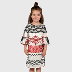 Детское платье 3D Славянский узор красно-черный - фото 2