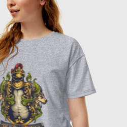 Женская футболка хлопок Oversize Valheim рыцарь и львы - фото 2