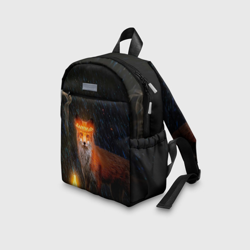Детский рюкзак 3D с принтом Лиса с огненной короной, вид сбоку #3