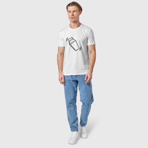 Мужская футболка хлопок Шейкер, цвет белый - фото 5