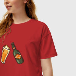 Женская футболка хлопок Oversize Пивас - фото 2