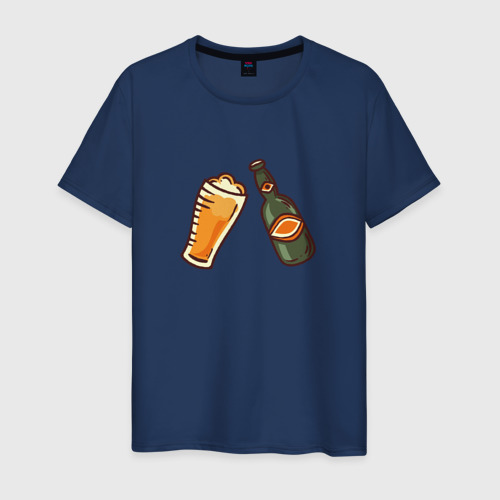 Мужская футболка хлопок Пивас, цвет темно-синий