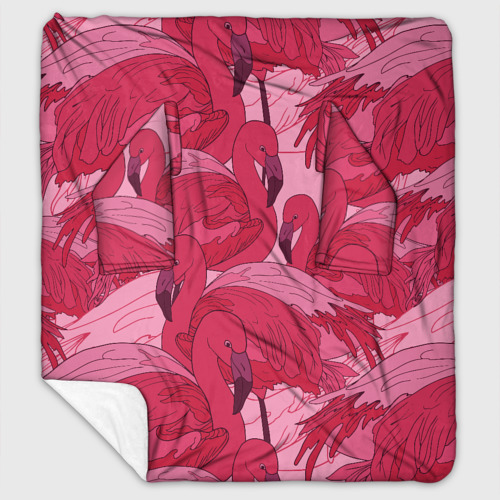 Плед с рукавами Розовые фламинго