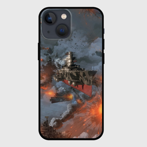 Чехол для iPhone 13 mini Стимпанк бой Steampunk Ship