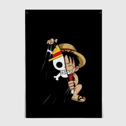 Постер One piece Луффи череп символ