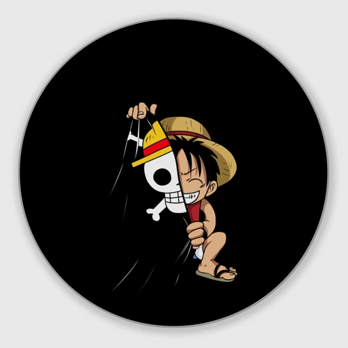 Круглый коврик для мышки One piece Луффи череп символ