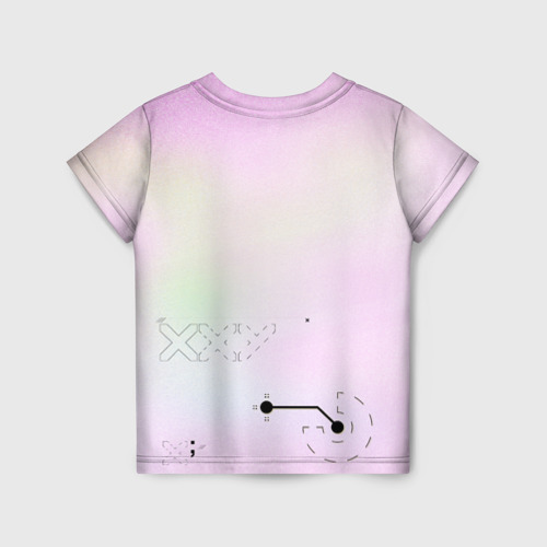 Детская футболка 3D с принтом Printstream style | Поток информации (Белизна01,Чернота05,Перламутр1), вид сзади #1