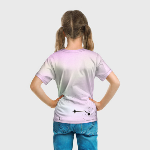 Детская футболка 3D с принтом Printstream style | Поток информации (Белизна01,Чернота05,Перламутр1), вид сзади #2