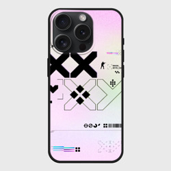 Чехол силиконовый для Apple iPhone 15 Pro матовый Printstream style Поток информации Белизна 0.1,Чернота 0.5,Перламутр 1