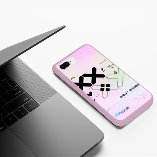 Чехол для iPhone 7Plus/8 Plus матовый Printstream style Поток информации Белизна 0.1,Чернота 0.5,Перламутр 1, цвет розовый - фото 5