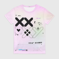 Женская футболка 3D Printstream style Поток информации Белизна 0.1,Чернота 0.5,Перламутр 1