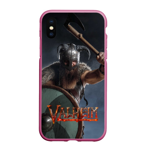 Чехол для iPhone XS Max матовый Viking valheim, цвет малиновый