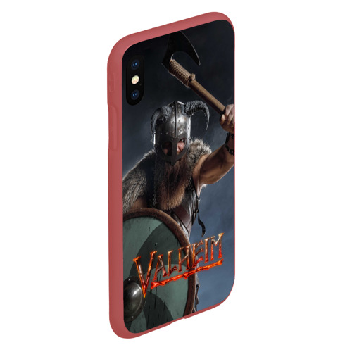 Чехол для iPhone XS Max матовый Viking valheim, цвет красный - фото 3