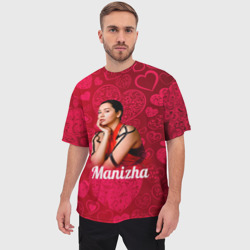 Мужская футболка oversize 3D Manizha сердечки - фото 2