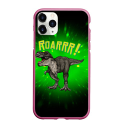 Чехол для iPhone 11 Pro Max матовый Roarrr! Динозавр T-rex