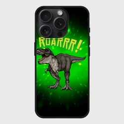 Чехол силиконовый для Apple iPhone 15 Pro Мax матовый Roarrr! Динозавр T-rex