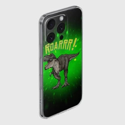 Чехол для iPhone 16 Pro Max силиконовый с защитой камеры Roarrr! Динозавр T-rex - фото 2