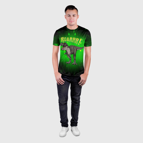 Мужская футболка 3D Slim Roarrr! Динозавр T-rex, цвет 3D печать - фото 4