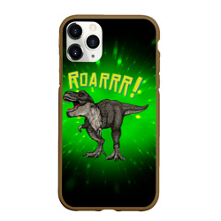 Чехол для iPhone 11 Pro матовый Roarrr! Динозавр T-rex