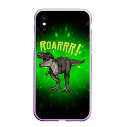 Чехол для iPhone XS Max матовый Roarrr! Динозавр T-rex