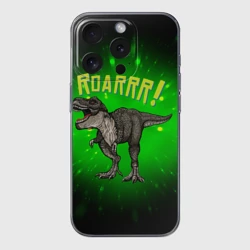 Чехол для iPhone 15 Pro силиконовый с защитой камеры Roarrr! Динозавр T-rex