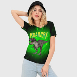Женская футболка 3D Slim Roarrr! Динозавр T-rex - фото 2