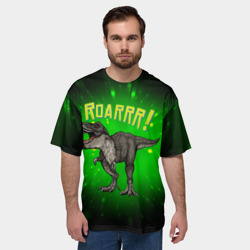 Мужская футболка oversize 3D Roarrr! Динозавр T-rex - фото 2