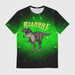 Мужская футболка 3D Roarrr! Динозавр T-rex