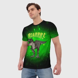 Мужская футболка 3D Roarrr! Динозавр T-rex - фото 2