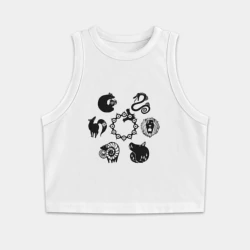 Женская укороченная майка-топ хлопок 7 смертных грехов seven deadly sins