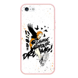 Чехол для iPhone 5/5S матовый Haikyu волейбол брызги красок