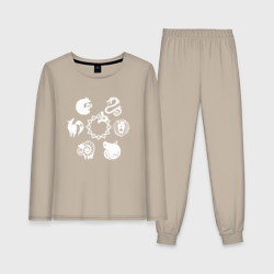 Женская пижама с лонгсливом хлопок Символы 7 смертных грехов