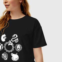 Женская футболка хлопок Oversize Символы 7 смертных грехов - фото 2