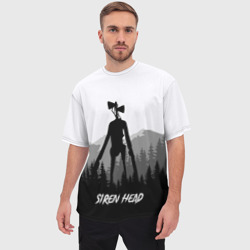 Мужская футболка oversize 3D Siren head Dark forest - фото 2