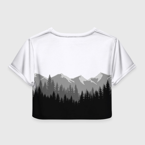 Женская футболка Crop-top 3D Siren head Dark forest, цвет 3D печать - фото 2