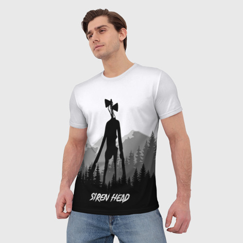 Мужская футболка 3D Siren head Dark forest, цвет 3D печать - фото 3