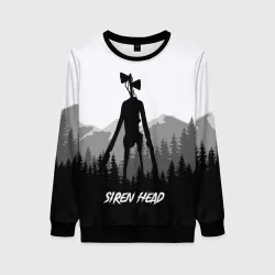 Женский свитшот 3D Siren head Dark forest