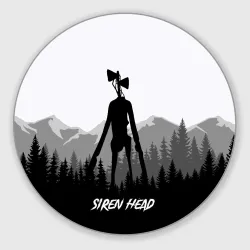 Круглый коврик для мышки Siren head Dark forest