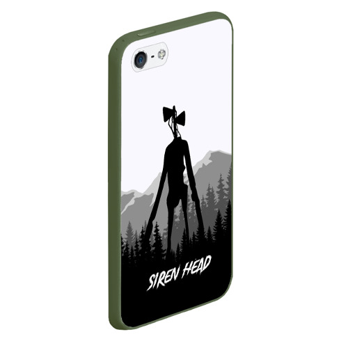 Чехол для iPhone 5/5S матовый Siren head Dark forest, цвет темно-зеленый - фото 3