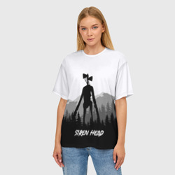 Женская футболка oversize 3D Siren head Dark forest - фото 2