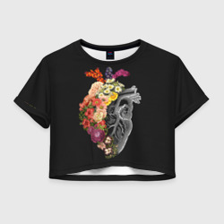 Женская футболка Crop-top 3D Natural Heart. Dual