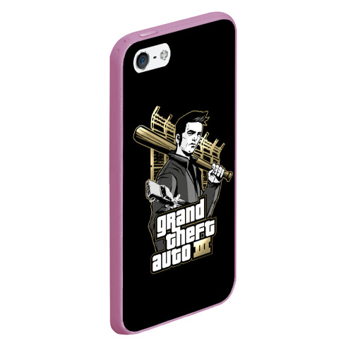 Чехол для iPhone 5/5S матовый Клод GTA 3, цвет розовый - фото 3