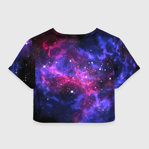 Женская футболка Crop-top 3D Space Panda, цвет 3D печать - фото 2