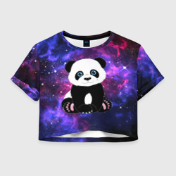 Женская футболка Crop-top 3D Space Panda