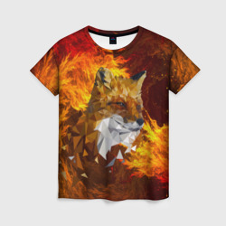 Женская футболка 3D Огненный Лис