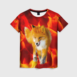 Женская футболка 3D Fire Fox