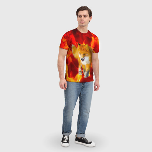 Мужская футболка 3D Fire Fox, цвет 3D печать - фото 5