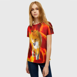 Женская футболка 3D Fire Fox - фото 2