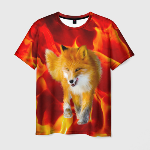 Мужская футболка 3D Fire Fox, цвет 3D печать